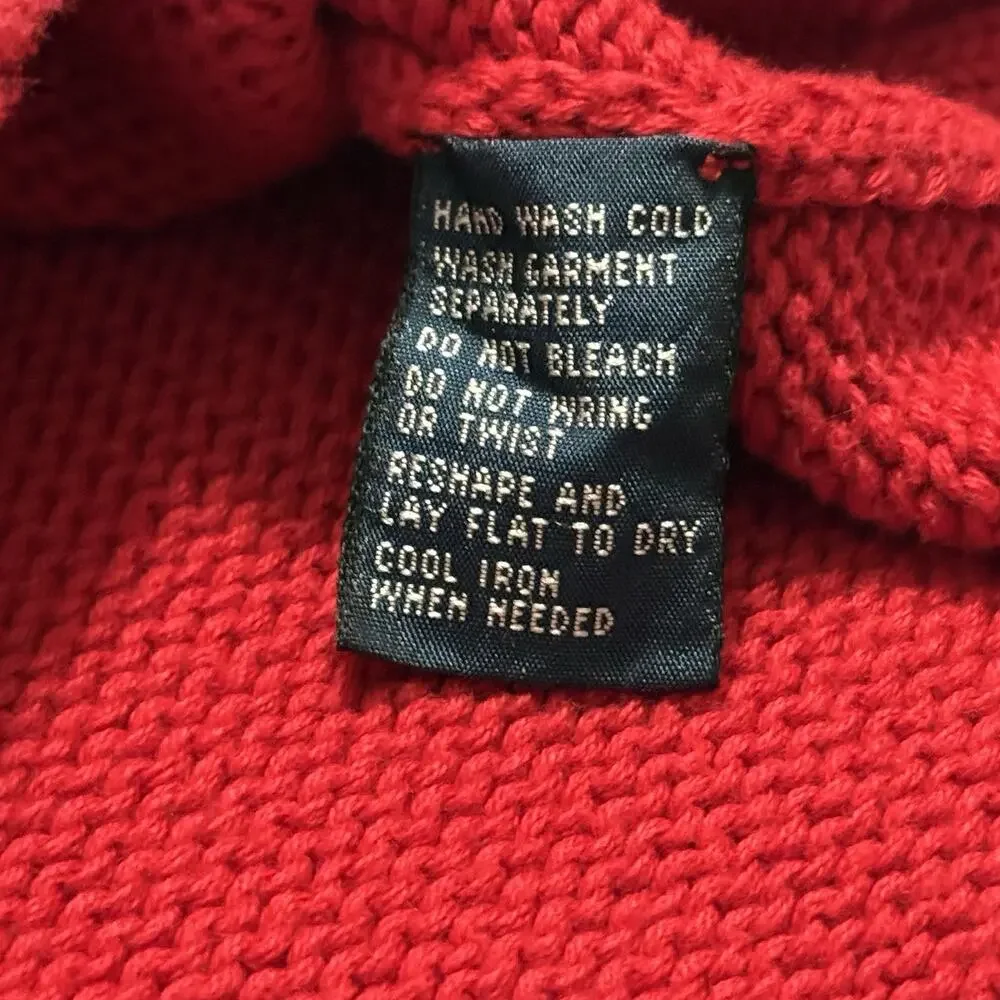 Polo By Ralph Lauren Sweater Mens Medium Red Cotton Knit Crewneck Pony Logo XXL